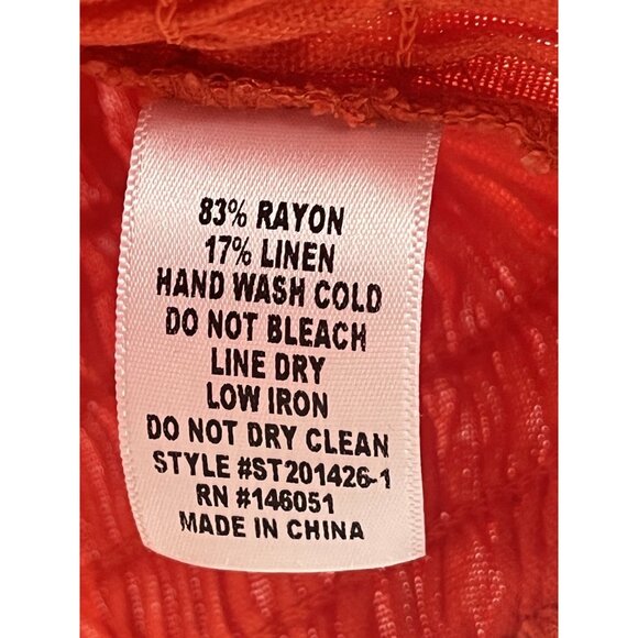 Monteau LA 2 Piece Smocked Tank Wide Leg Pants Burnt Orange Sz Large - Picture 5 of 10